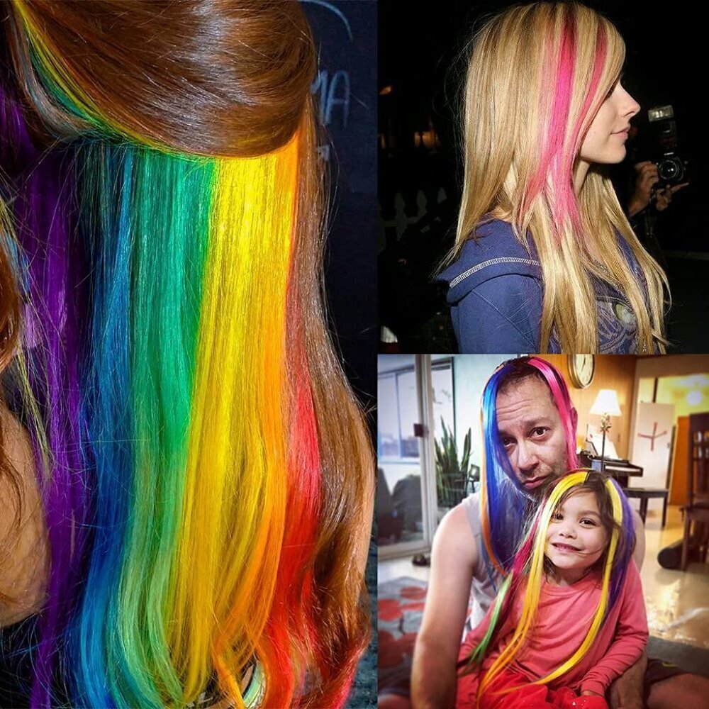 32Packs Colored Hair Extensions 20Inch Straight Color Clip in on Hair Extension - Picture 5 of 9